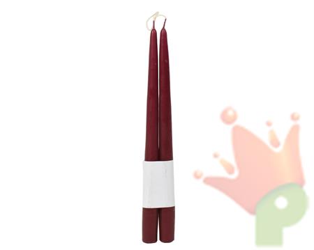 CANDELE CONICHE BORDEAUX 32CM 2PZ
