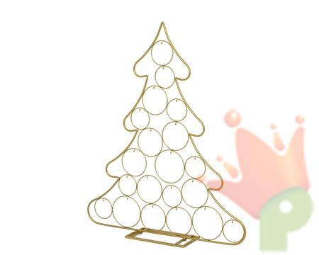 ALBERO IN FERRO CON AGGANCI PER DECORAZIONI ORO 96CM