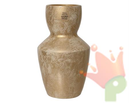 VASO IN TERRACOTTA ORO CHIARO 23X40CM