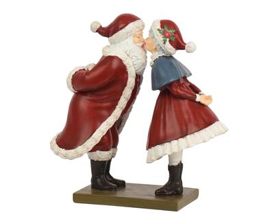 COPPIA BABBO E MAMMA NATALE BACIO 20CM