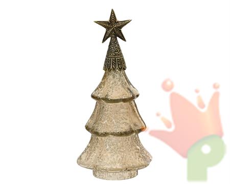 ALBERO IN VETRO CON STELLA IN ALLUMINIO 30CM