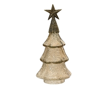 ALBERO IN VETRO CON STELLA IN ALLUMINIO 30CM