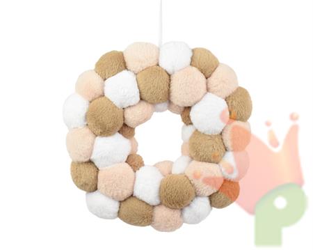 GHIRLANDA FUORIPORTA BEIGE/CREMA/BIANCO 40CM