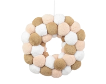 GHIRLANDA FUORIPORTA BEIGE/CREMA/BIANCO 40CM