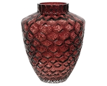 VASO IN VETRO DECORATO ROSSO 30CM