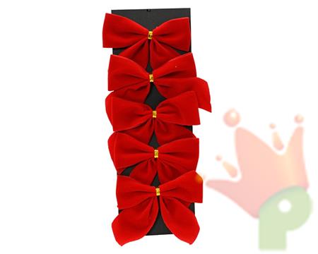 FIOCCHI IN VELLUTO ROSSO 8,5X9CM 5PZ