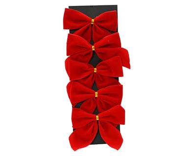 FIOCCHI IN VELLUTO ROSSO 8,5X9CM 5PZ