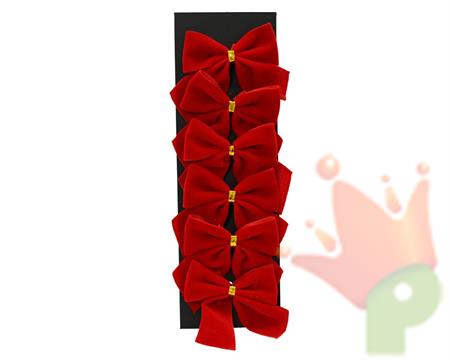 FIOCCHI IN VELLUTO ROSSO 5,5X5CM 6PZ