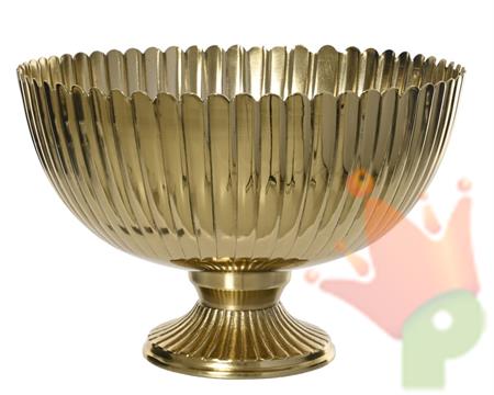 COPPA CON PIEDE IN ALLUMINIO DECORATA ORO 30X30X20CM