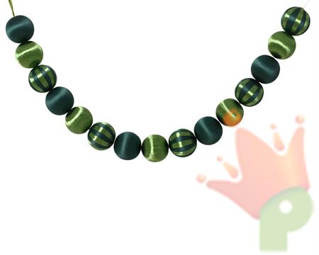 GHIRLANDA DI PALLINE IN RASO VERDE 120CM