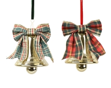 PENDENTE CAMPANELLA CON FIOCCO SCOZZESE ORO 10CM