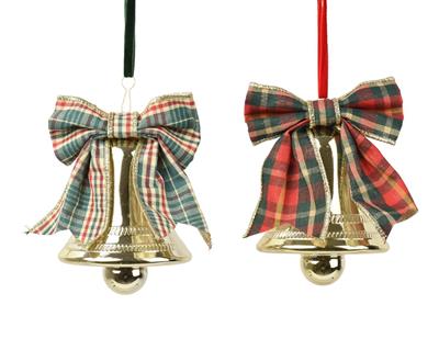 PENDENTE CAMPANELLA CON FIOCCO SCOZZESE ORO 10CM