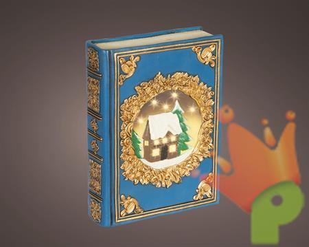 LIBRO BLU CON LED 6,5X16,5X22CM