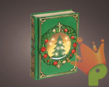 LIBRO VERDE CON LED 6,5X16,5X22CM