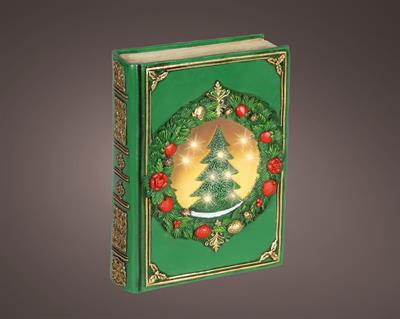 LIBRO VERDE CON LED 6,5X16,5X22CM
