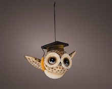 GUFO CON CAPPELLO CON MICROLED 10,5X16X9,5CM