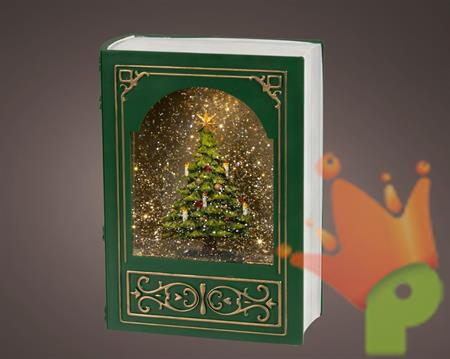 LIBRO VERDE CON LED E MOVIMENTO D'ACQUA 23,5CM