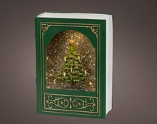 LIBRO VERDE CON LED E MOVIMENTO D'ACQUA 23,5CM