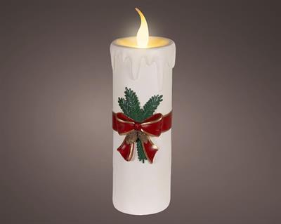 CANDELA BIANCA DECORATA CON LED 55,7CM