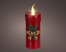 CANDELA ROSSA DECORATA CON LED 44CM