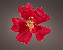 FIORE IN VELLUTO ROSSO CON LED 30X30CM