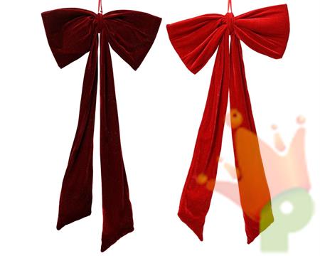 FIOCCO IN VELLUTO ROSSO GLITTERATO 100CM 2ASS