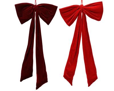 FIOCCO IN VELLUTO ROSSO GLITTERATO 100CM 2ASS