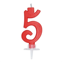 CANDELINA NUMERO 5 CERA ITALIC ROSSA 7CM