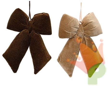 FIOCCO IN VELLUTO MARRONE GLITTERATO 40CM 2ASS