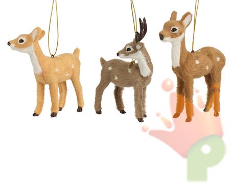PENDENTE CERVO IN PLASTICA 6CM 3ASS