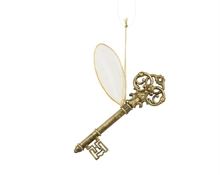 PENDENTE CHIAVE CON ALI ORO ANTICO 14,5X4,7X0,5CM