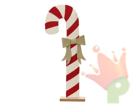 BASTONCINO CANDY CANE IN PELLICCIA CON BASE 45CM