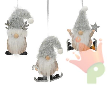 PENDENTE GNOMO GLITTERATO 8,5CM 3ASS