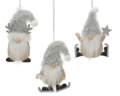 PENDENTE GNOMO GLITTERATO 8,5CM 3ASS