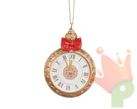 PENDENTE OROLOGIO CON FIOCCO ORO 9CM