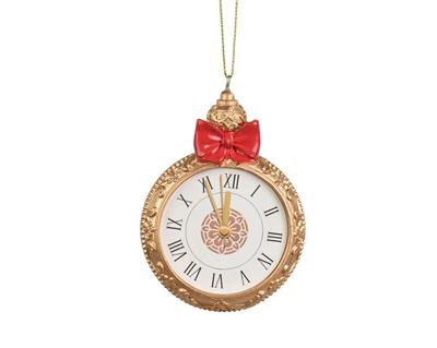 PENDENTE OROLOGIO CON FIOCCO ORO 9CM