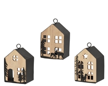 PENDENTE CASETTA IN FERRO 9X7X14,5CM 3ASS