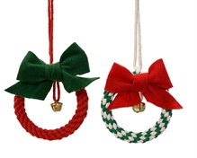 PENDENTE GHIRLANDA CON FIOCCO E CAMPANELLE 10,5CM 2ASS