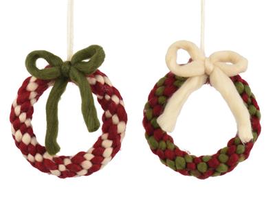 PENDENTE GHIRLANDA IN LANA CON FIOCCO 15,5CM 2ASS