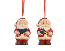 PENDENTE IN PORCELLANA BABBO NATALE 9CM 2ASS