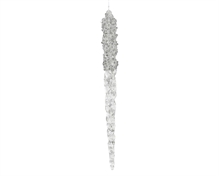 PENDENTE GOCCIA TRASPARENTE CON PERLINE 23CM