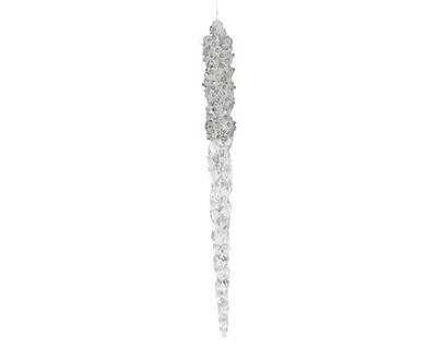 PENDENTE GOCCIA TRASPARENTE CON PERLINE 23CM