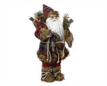 BABBO NATALE CON SCI E LANTERNA 30CM