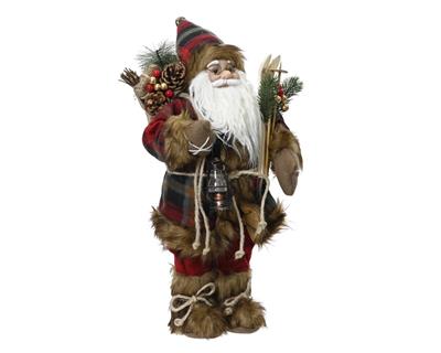 BABBO NATALE CON SCI E LANTERNA 30CM