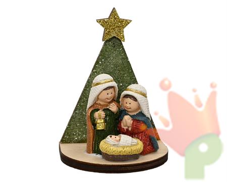 NATIVITA' CON ALBERO DI NATALE 7,5CM