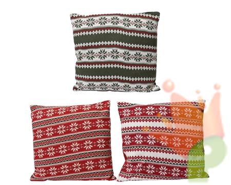 CUSCINO LAVORATO A MAGLIA DECORATO 43X43CM 3ASS