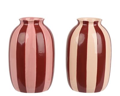 VASO IN CERAMICA CON LINEE VERTICALI 15,3X25,2CM 2ASS