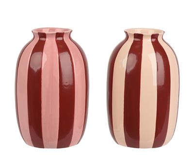 VASO IN CERAMICA CON LINEE VERTICALI 13,6X21CM 2ASS