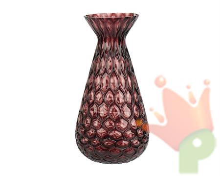VASO IN VETRO DECORATO ROSA ANTICO 40CM