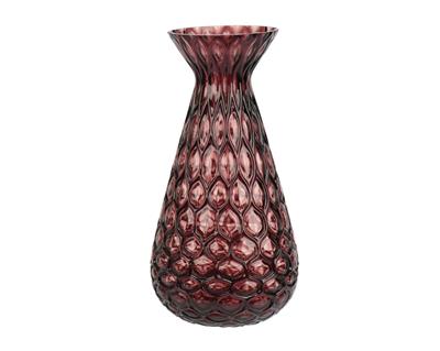 VASO IN VETRO DECORATO ROSA ANTICO 40CM